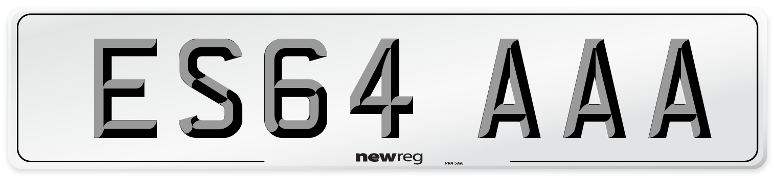 ES64 AAA Number Plate from New Reg